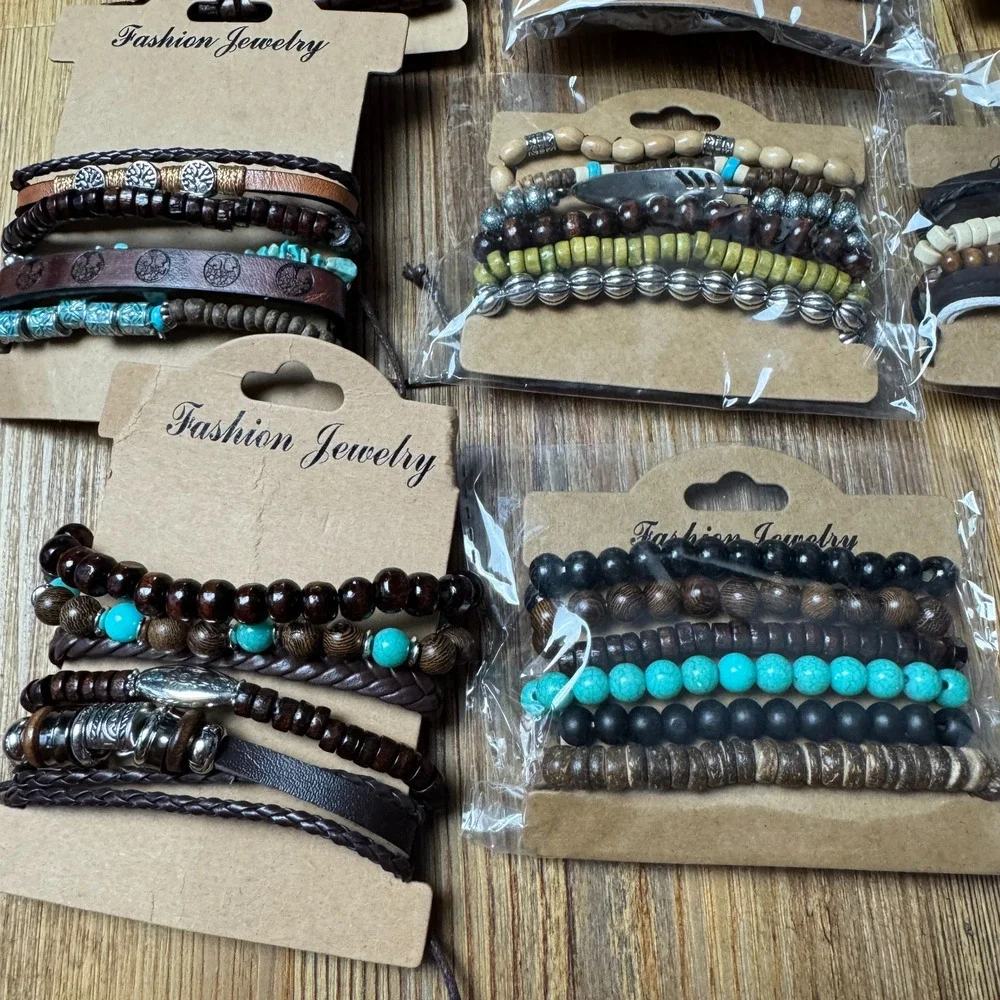 HUGE LOT Fashion Bohemian Western Turqouise Hippie Bracelet Stack Sets Men Women